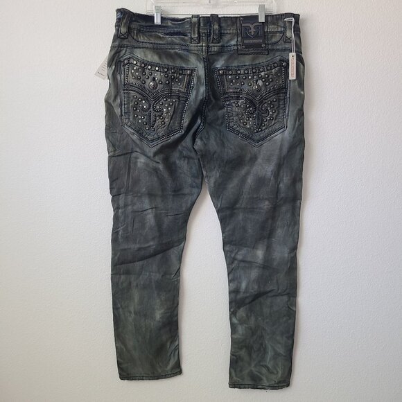 Rock Revival Tiverton Biker Denim Jeans Size 40x34